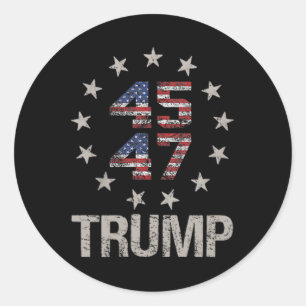 Sticker Rond Drapeau Trump 2024 (sur Byck) Take America Ck Trum