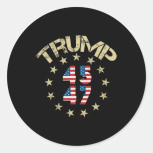 Sticker Rond Drapeau Trump 2025 : l'Amérique - le drapeau Byck 