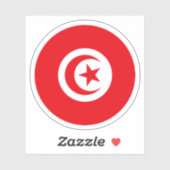 Sticker rond Drapeau Tunisie (Feuille)