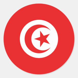 Sticker Rond Drapeau Tunisie