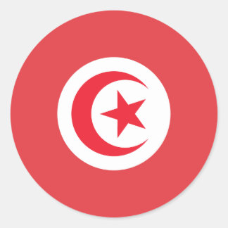Sticker Rond Drapeau tunisien