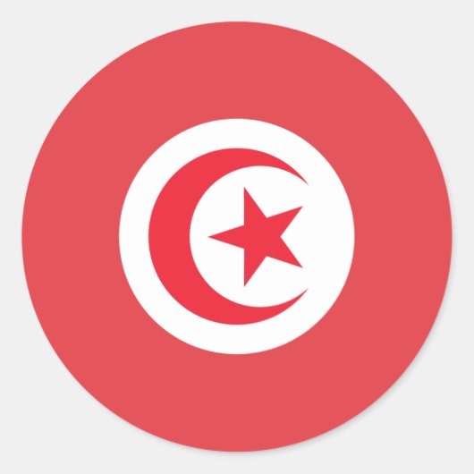 Sticker Rond Drapeau tunisien (Devant)