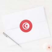 Sticker Rond Drapeau tunisien (Enveloppe)