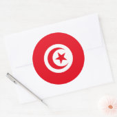 Sticker Rond Drapeau tunisien, Drapeau tunisien (Enveloppe)