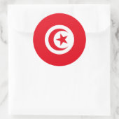 Sticker Rond Drapeau tunisien, Drapeau tunisien (Sac)