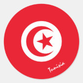 Sticker Rond Drapeau tunisien & tunisien patriotes, vacances /s (Devant)