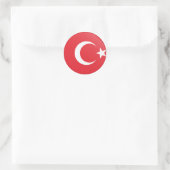 Sticker Rond Drapeau turc (Sac)