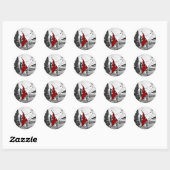 Sticker Rond Drapeau turc - Al Sancak (Feuille)