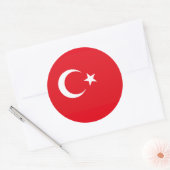 Sticker Rond Drapeau turc, Drapeau turc (Enveloppe)