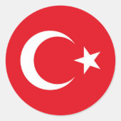 Sticker rond Drapeau Turquie (Devant)
