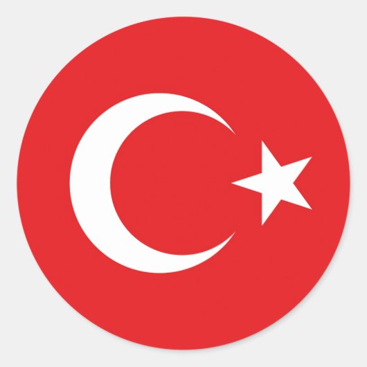 Sticker Rond Drapeau Turquie (Devant)