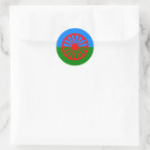 Sticker Rond Drapeau tzigane romani officiel (Sac)