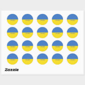 Sticker Rond Drapeau Ukraine (Feuille)
