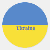 Sticker Rond Drapeau Ukraine (Devant)