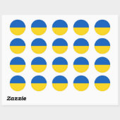 Sticker Rond Drapeau Ukraine (Feuille)