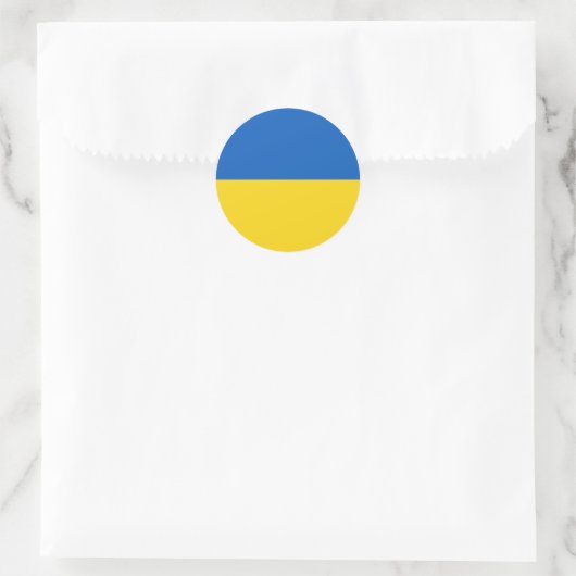 Sticker Rond Drapeau Ukraine (Sac)