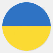 Sticker Rond Drapeau Ukraine (Devant)
