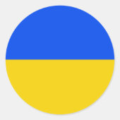 Sticker Rond Drapeau UKRAINE (Devant)