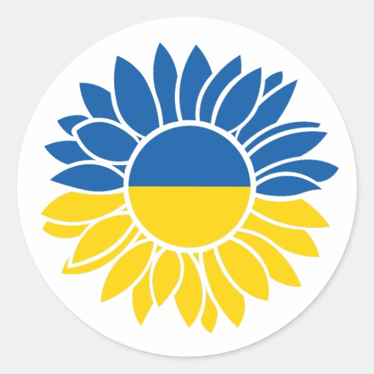 Sticker Rond Drapeau ukrainien (Devant)