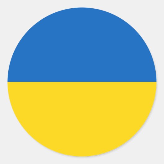 Sticker Rond Drapeau ukrainien (Devant)