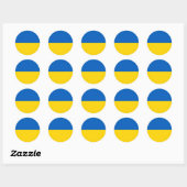 Sticker Rond Drapeau ukrainien (Feuille)
