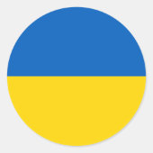 Sticker Rond Drapeau ukrainien (Devant)