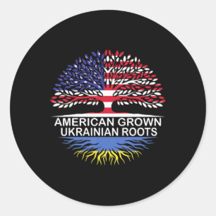 Sticker Rond Drapeau ukrainien des racines ukrainiennes grandis