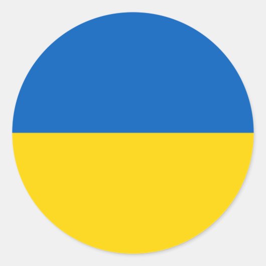 Sticker Rond Drapeau ukrainien, Drapeau ukrainien (Devant)