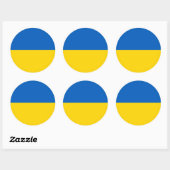 Sticker Rond Drapeau ukrainien, Drapeau ukrainien (Feuille)