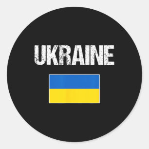 Sticker Rond Drapeau ukrainien d'Ukraine pour hommes femmes jeu