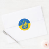 Sticker Rond drapeau ukrainien, Emblem & Ukraine vacances / spo (Enveloppe)