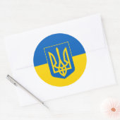 Sticker Rond Drapeau ukrainien et armoiries, Drapeau ukrainien (Enveloppe)