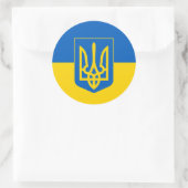 Sticker Rond Drapeau ukrainien et armoiries, Drapeau ukrainien (Sac)