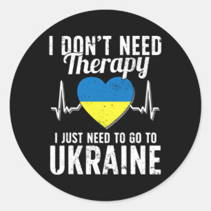Sticker Rond Drapeau ukrainien I Drapeau Ukraine I Vacances Ukr