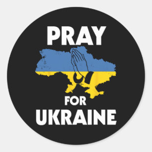 Sticker Rond Drapeau Ukrainien National Ukraine Ukrajina Cool D