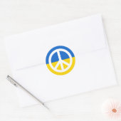 Sticker Rond drapeau ukrainien symbole de paix Ukraine anti gue (Enveloppe)