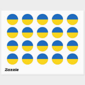 Sticker Rond Drapeau ukrainien (Ukraine) (Feuille)