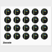 Sticker Rond Drapeau ukrainien vertical (Feuille)