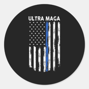 Sticker Rond Drapeau Ultra Maga US Fier Ultra Maga