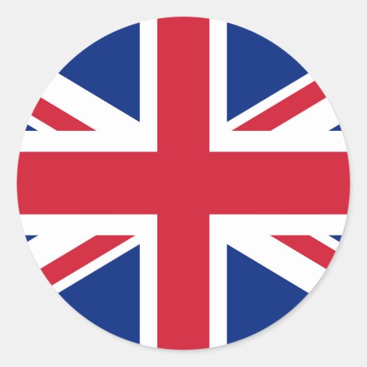 Sticker Rond Drapeau Union Jack du Royaume-Uni - Version authen (Devant)