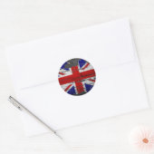 Sticker Rond Drapeau Union Jack en détresse (Enveloppe)