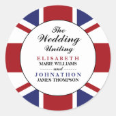 Sticker Rond Drapeau Union Jack Mariage britannique (Devant)