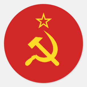 Sticker Rond Drapeau Union soviétique/URSS/CCCP