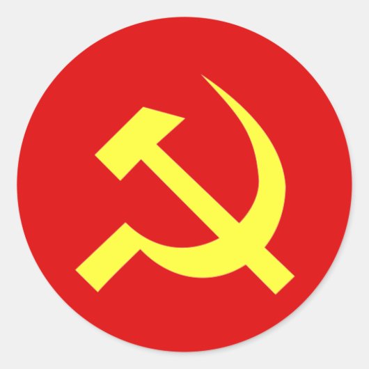 Sticker Rond Drapeau URSS - Customisé (Devant)