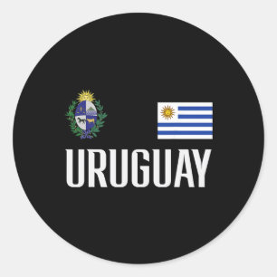 Sticker Rond Drapeau Uruguay Football Footbyll Uruguayen Fan Ho