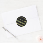 Sticker Rond Drapeau US du Camouflage numérique militaire (Enveloppe)