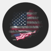 Sticker Rond Drapeau USA (Devant)
