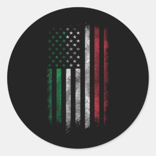 Sticker Rond Drapeau Usa 4 Juillet Patriotique Américain Italie