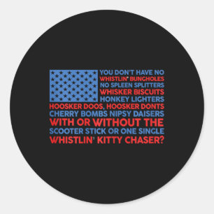 Sticker Rond Drapeau Usa 4 Juillet Vous N'avez Pas De Sifflemen