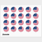 Sticker Rond drapeau usa betsy (Feuille)